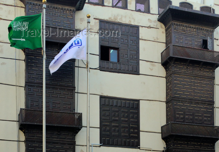 saudi-arabia49: Jeddah, Mecca Region, Saudi Arabia: Municipality of the historical district on Barhat Ashur Street - closed wooden balconies (mashrabiyas), UNESCO world heritage site - photo by M.Torres - (c) Travel-Images.com - Stock Photography agency - Image Bank