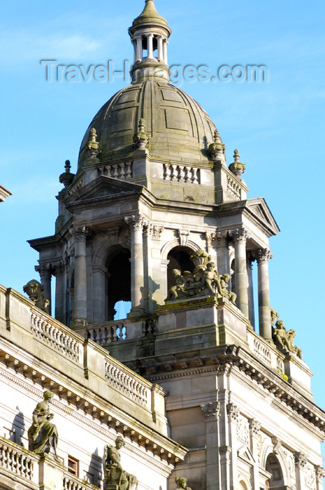 scot154: Scotland - Glasgow : secondary or side dome of the City Chambers on George Square - designed by William Young and built in 1888 - photo by C.McEachern - (c) Travel-Images.com - Stock Photography agency - Image Bank