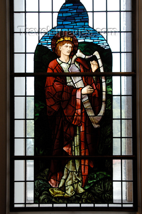 scot161: Scotland - Glasgow - stained glass panel from St. Mungo Museum - photo by C.McEachern - (c) Travel-Images.com - Stock Photography agency - Image Bank