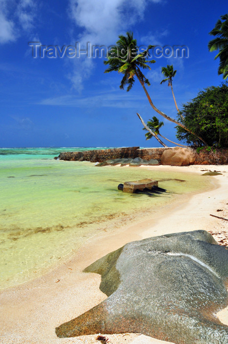 seychelles124: Mahe, Seychelles: Anse Royal - beach and fish shaped rock - photo by M.Torres - (c) Travel-Images.com - Stock Photography agency - Image Bank