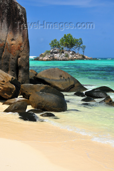 seychelles131: Mahe, Seychelles: Anse Royal - ile Souris, beach and large rocks - photo by M.Torres - (c) Travel-Images.com - Stock Photography agency - Image Bank