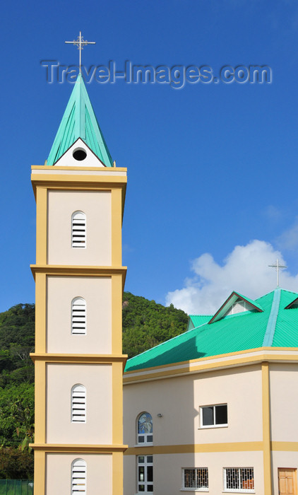 seychelles141: Mahe, Seychelles: Pointe Larue - Catholic church with campanile - photo by M.Torres - (c) Travel-Images.com - Stock Photography agency - Image Bank