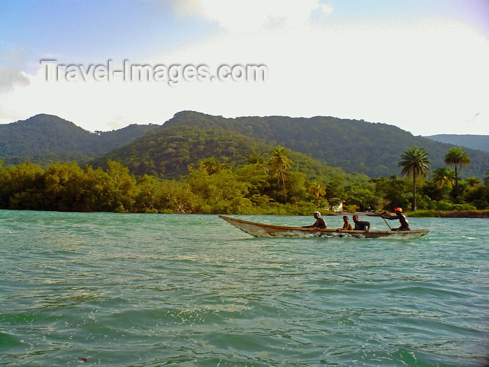 sierra-leone7: Guma River, Freetown Peninsula, Sierra Leone: wooden boat on the Guma River at River No.2 Beach - photo by T.Trenchard - (c) Travel-Images.com - Stock Photography agency - Image Bank