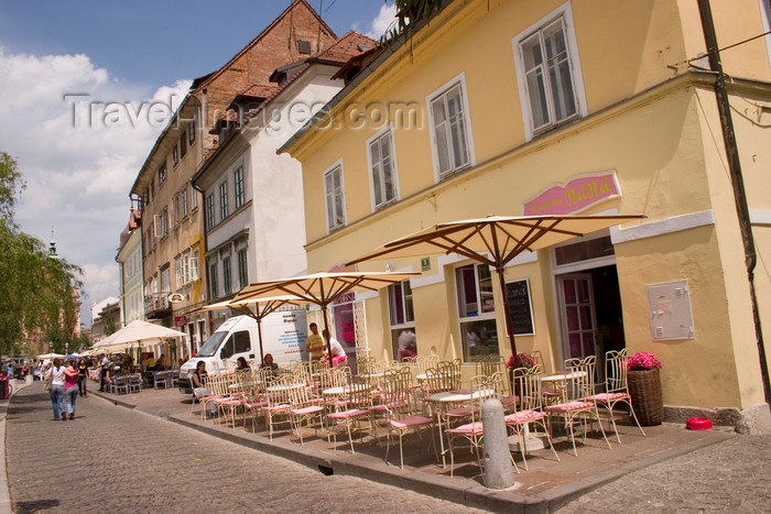 slovenia107: Nana restaurant, beside the Ljubljanica river, Ljubljana, Slovenia - photo by I.Middleton - (c) Travel-Images.com - Stock Photography agency - Image Bank