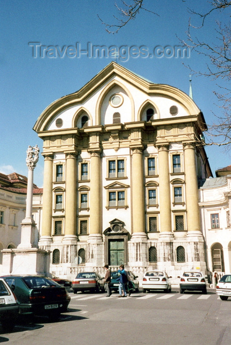 slovenia12: Slovenia - Ljubljana: Ursuline Church of the Holy Trinity - Baroque building inspired in the Palladio's Church in Venice - Cerkev sv. Trojice / Ursulinska Cerkev - photo by M.Torres - (c) Travel-Images.com - Stock Photography agency - Image Bank