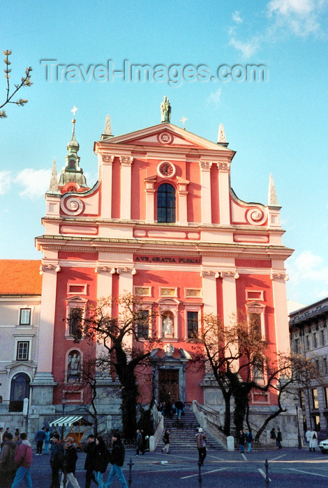 slovenia13: Slovenia - Ljubljana / LJU : baroque-style Franciscan Church of the Annunciation of Mary - Presernov square - Franciskanska cerkev Marijinega - photo by M.Torres - (c) Travel-Images.com - Stock Photography agency - Image Bank