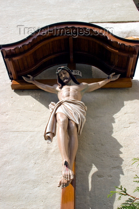 slovenia174: Slovenia - Statue of Jesus at the entrance to the island church on Lake Bled - photo by I.Middleton - (c) Travel-Images.com - Stock Photography agency - Image Bank