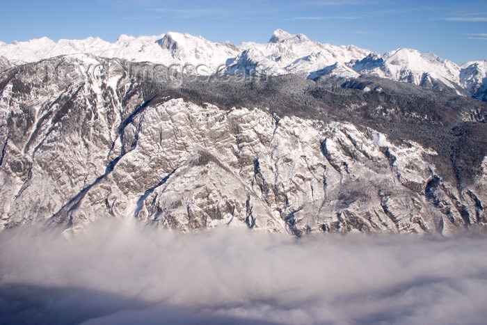slovenia191: Slovenia - Julian Alps and Bohinj Valley covered with clouds seen from Vogel Mountain ski resort from Vogel Mountain ski resort - Triglav peak - photo by I.Middleton - (c) Travel-Images.com - Stock Photography agency - Image Bank