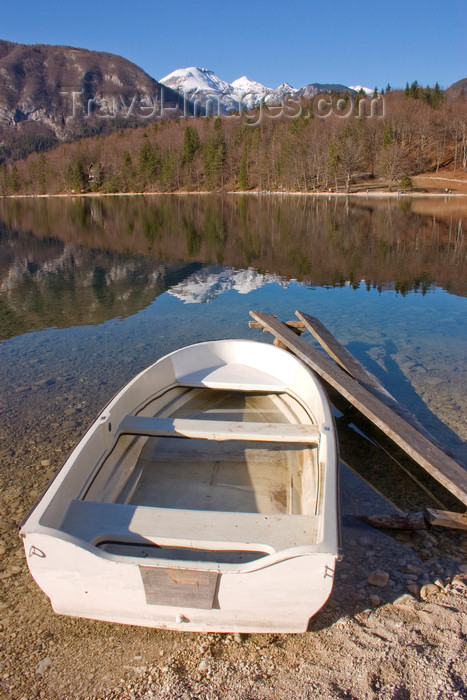 slovenia199: Slovenia - Ribcev Laz - small boat - Bohinj Lake in Spring - photo by I.Middleton - (c) Travel-Images.com - Stock Photography agency - Image Bank