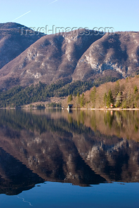 slovenia202: Slovenia - Mountains reflected in Bohinj Lake - photo by I.Middleton - (c) Travel-Images.com - Stock Photography agency - Image Bank