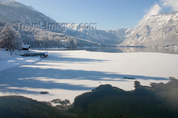 slovenia216: Slovenia - Bohinj Lake / Wocheinersee starting to freeze over - photo by I.Middleton - (c) Travel-Images.com - Stock Photography agency - Image Bank