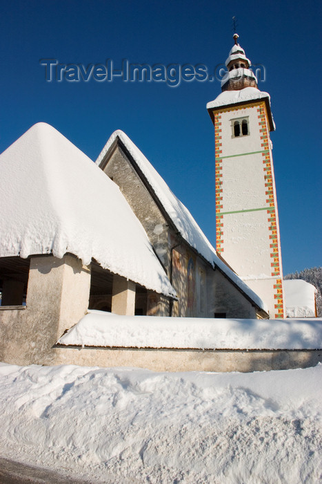 slovenia221: Slovenia - Ribcev Laz - Sv. Janez's church beside Bohinj Lake - photo by I.Middleton - (c) Travel-Images.com - Stock Photography agency - Image Bank