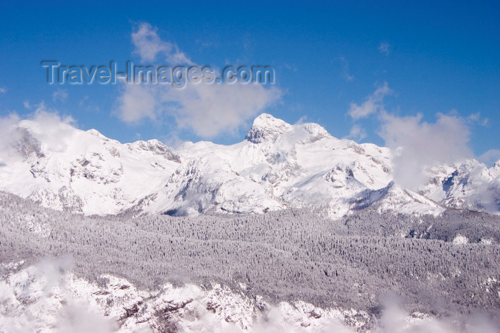 slovenia230: Slovenia -Triglav Peak - View of Julian Alps from Vogel Mountain ski resort - photo by I.Middleton - (c) Travel-Images.com - Stock Photography agency - Image Bank