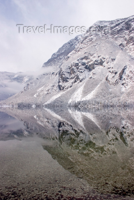 slovenia231: Slovenia - Mountains reflected in Bohinj Lake - winter - photo by I.Middleton - (c) Travel-Images.com - Stock Photography agency - Image Bank