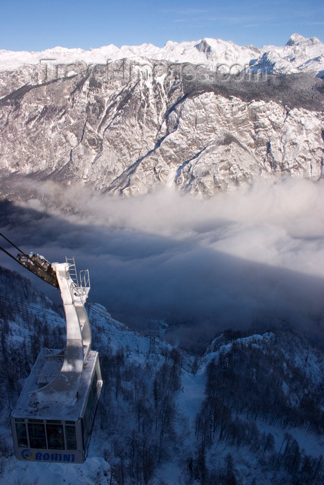 slovenia262: Slovenia - Ski cable car arriving at Vogel Mountain - photo by I.Middleton - (c) Travel-Images.com - Stock Photography agency - Image Bank