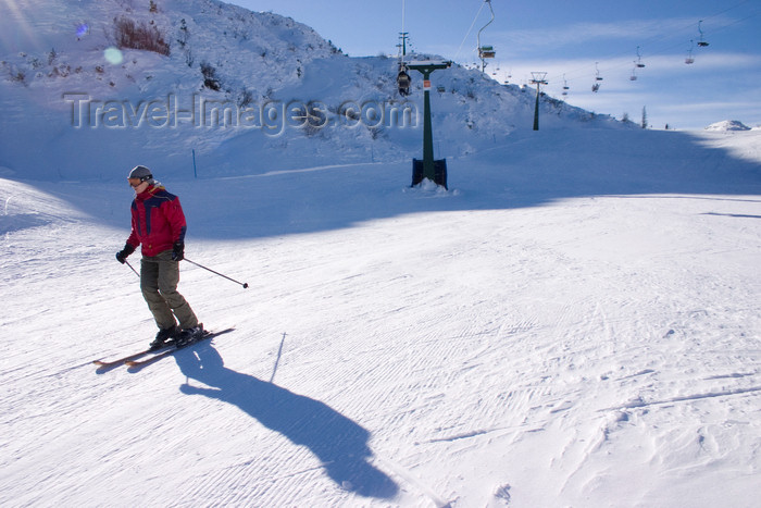 slovenia271: Slovenia - skier and ski-lift on Vogel mountain in Bohinj - photo by I.Middleton - (c) Travel-Images.com - Stock Photography agency - Image Bank