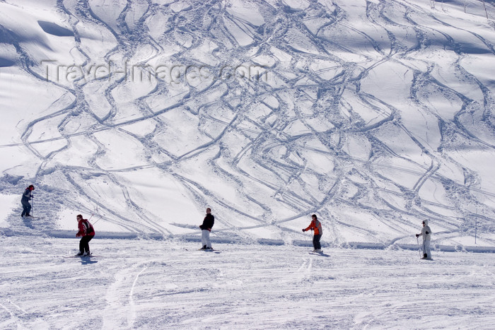 slovenia286: Slovenia - tracks left by skiers - Vogel mountain in Bohinj - photo by I.Middleton - (c) Travel-Images.com - Stock Photography agency - Image Bank