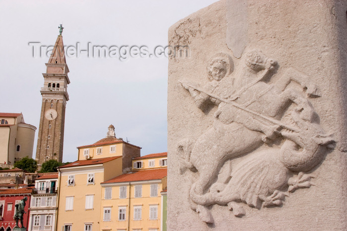 slovenia303: Slovenia - Piran: St George on  Tartinijev Trg - photo by I.Middleton - (c) Travel-Images.com - Stock Photography agency - Image Bank