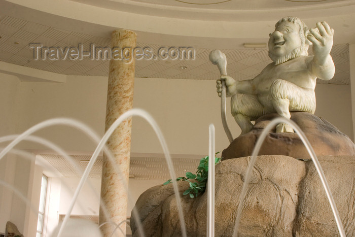 slovenia331: Slovenia - Catez ob Savi: Terme catez - thermal spa - statue of Catez  who, according to the legend, is a half man half goat and guardian of the sacred springs - photo by I.Middleton - (c) Travel-Images.com - Stock Photography agency - Image Bank