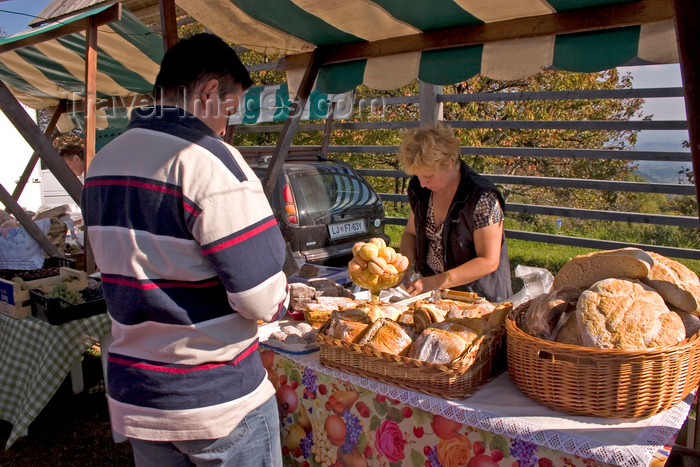 slovenia343: Slovenia - Jance: woman selling local produce at the Chestnut Sunday festival - photo by I.Middleton - (c) Travel-Images.com - Stock Photography agency - Image Bank