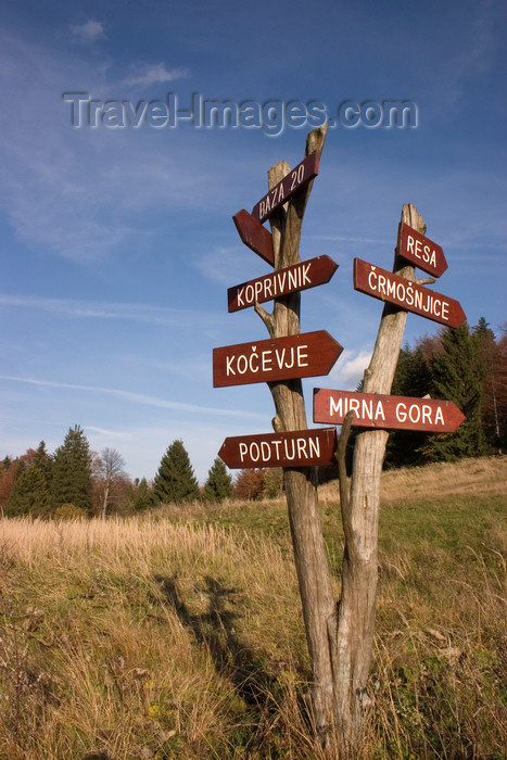 slovenia375: Slovenia - Kocevski Rog: signs - photo by I.Middleton - (c) Travel-Images.com - Stock Photography agency - Image Bank