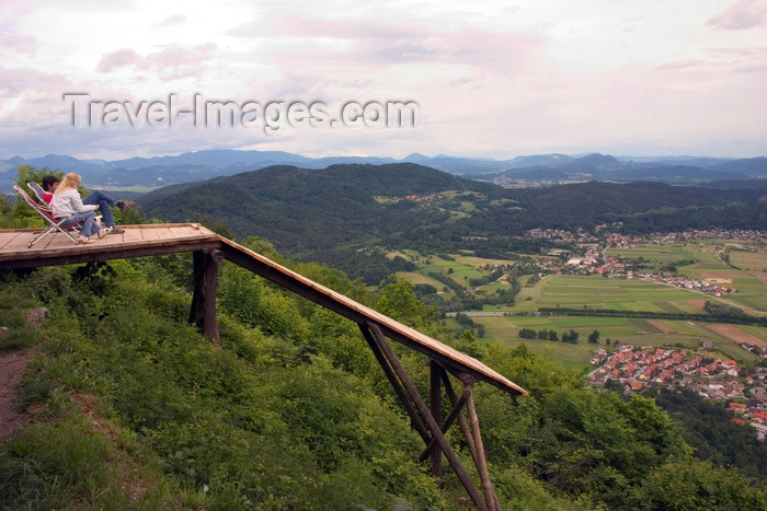 slovenia38: a couple enjoys the view towards the Kamnik Mountains - Smarna Gora mountain on the outskirts of Ljubljana, Slovenia - photo by I.Middleton - (c) Travel-Images.com - Stock Photography agency - Image Bank