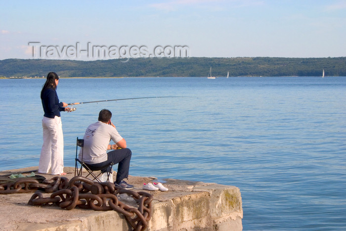 slovenia385: Slovenia - Portoroz: fishing along the seafront, Adriatic coast - photo by I.Middleton - (c) Travel-Images.com - Stock Photography agency - Image Bank