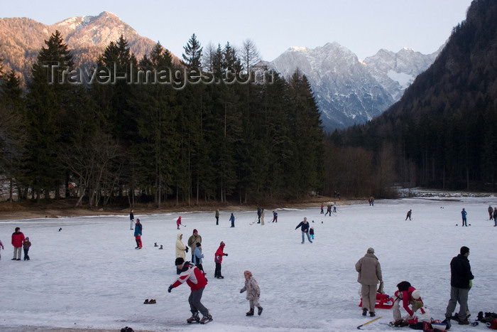 slovenia393: Slovenia - Jezersko / Gemeinde Seeland - Upper Carniola / Gorenjska region: Frozen lake - on the Austrian border high up in the Kamnik Alps - photo by I.Middleton - (c) Travel-Images.com - Stock Photography agency - Image Bank