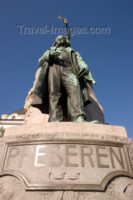 slovenia43: statue of France Preseren, Slovenian poet and national hero - Presernov trg, Ljubljana - photo by I.Middleton - (c) Travel-Images.com - Stock Photography agency - Image Bank
