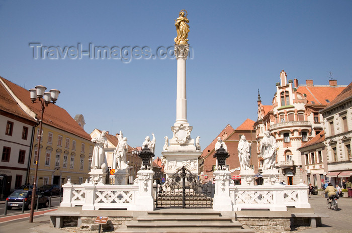 slovenia436: plague pillar in memory of the devastation caused by the 1680-1681 epidemic - Glavni Trg, Maribor, Slovenia - photo by I.Middleton - (c) Travel-Images.com - Stock Photography agency - Image Bank