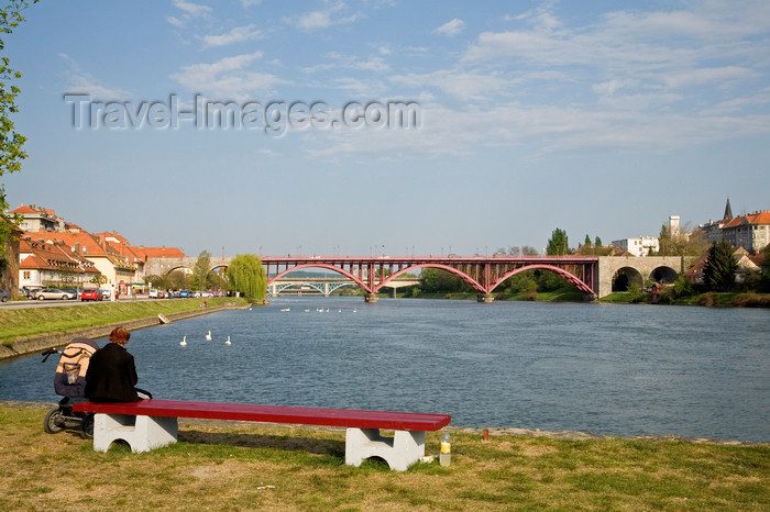 slovenia454: View across the Drava River, Maribor, Slovenia - photo by I.Middleton - (c) Travel-Images.com - Stock Photography agency - Image Bank