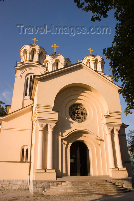 slovenia49: Serbian Orthodox church of St Cyril and Methodius - façade, Ljubljana, Slovenia - photo by I.Middleton - (c) Travel-Images.com - Stock Photography agency - Image Bank