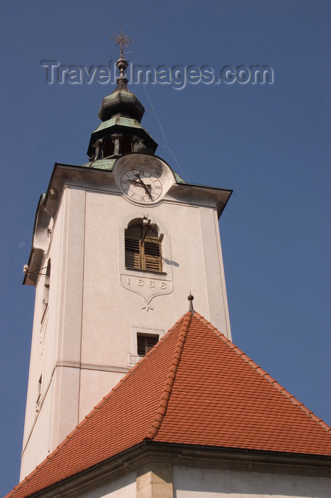 slovenia494: Church in Smarje pri Jelsah - tower, Slovenia - photo by I.Middleton - (c) Travel-Images.com - Stock Photography agency - Image Bank