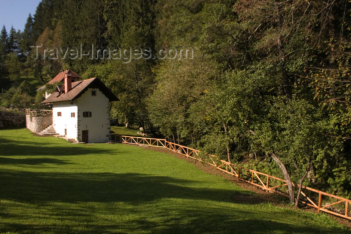 slovenia544: Small house in valley of Predjama castle, Slovenia - photo by I.Middleton - (c) Travel-Images.com - Stock Photography agency - Image Bank