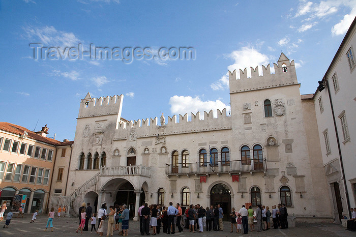 slovenia6: Koper (Capodistria) - Slovenian Istria region / Slovenska Istra - Slovenia: Praetorian palace, now the town hall, in Titov Square - Venetian Gothic style - photo by I.Middleton - (c) Travel-Images.com - Stock Photography agency - Image Bank