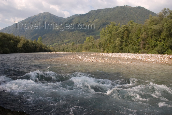 slovenia608: Slovenia - the Soca river thundering through the Valley - rapids - photo by I.Middleton - (c) Travel-Images.com - Stock Photography agency - Image Bank