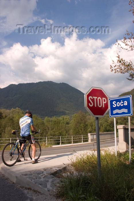 slovenia609: Slovenia - cyclist in the Soca Valley - photo by I.Middleton - (c) Travel-Images.com - Stock Photography agency - Image Bank