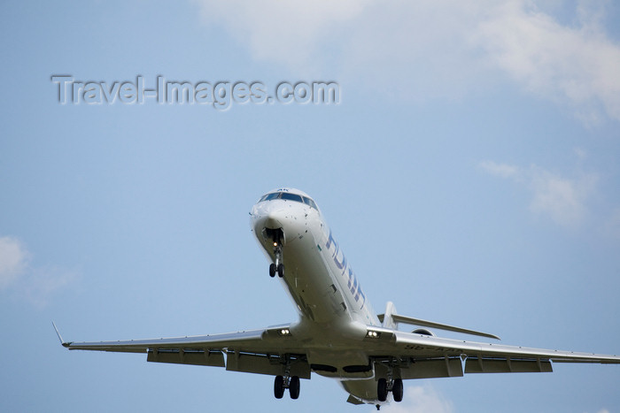 slovenia611: Slovenia - Brnik Airport:S5-AAK Adria Airways Canadair Regional Jet CRJ900 landing at Ljubljana Joze Pucnik Airport - Adria is Slovenia's national carrier - photo by I.Middleton - (c) Travel-Images.com - Stock Photography agency - Image Bank
