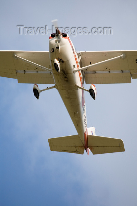 slovenia613: Slovenia - Brnik Airport: Reims-Cessna F172N Skyhawk S5-DAF aircraft landing at Ljubljana Joze Pucnik Airport - photo by I.Middleton - (c) Travel-Images.com - Stock Photography agency - Image Bank