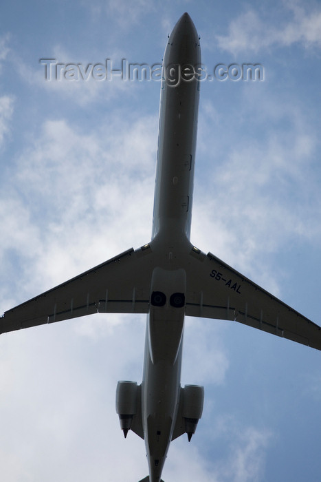 slovenia614: Slovenia - Brnik Airport: Adria Airways Canadair Regional Jet CRJ900 S5-AAL aircraft landing at Ljubljana Joze Pucnik Airport - photo by I.Middleton - (c) Travel-Images.com - Stock Photography agency - Image Bank