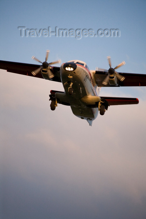 slovenia616: Slovenia - Brnik Airport: Slovenian Air Force Let L410UVP-E L4-01 aircraft landing at Ljubljana Joze Pucnik Airport - photo by I.Middleton - (c) Travel-Images.com - Stock Photography agency - Image Bank