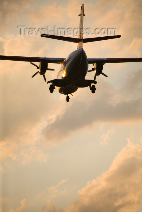 slovenia617: Slovenia - Brnik Airport: Slovenian Air Force Let L410UVP-E L4-01 aircraft landing at Ljubljana Joze Pucnik Airport - from behind - photo by I.Middleton - (c) Travel-Images.com - Stock Photography agency - Image Bank