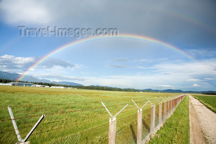 slovenia624: Slovenia - Brnik Airport: rainbow over Ljubljana Joze Pucnik Airport - photo by I.Middleton - (c) Travel-Images.com - Stock Photography agency - Image Bank