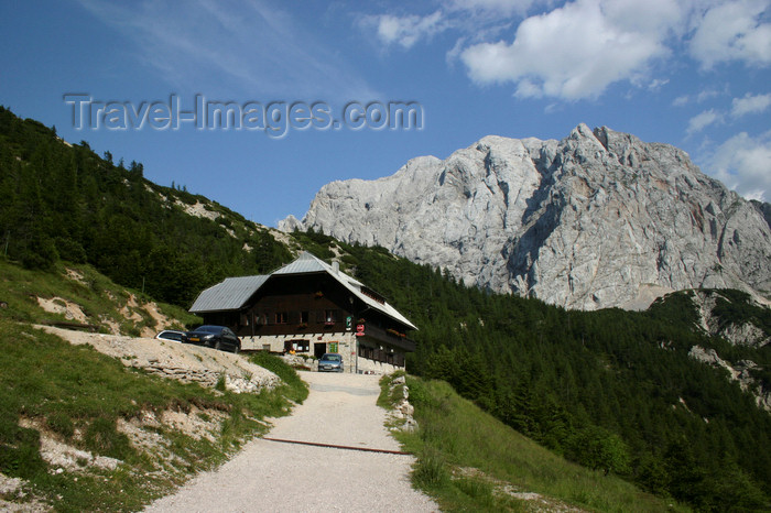 slovenia653: Slovenia -Julian Alps from Vrsic pass - mountain refuge - photo by I.Middleton - (c) Travel-Images.com - Stock Photography agency - Image Bank