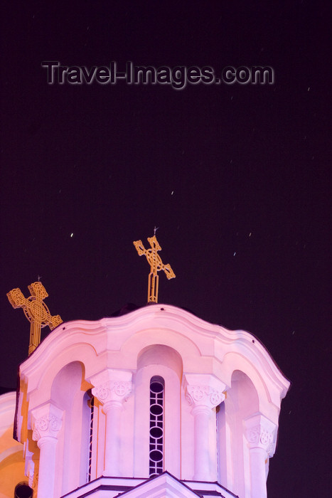 slovenia70: Serbian orthodox church of Saints Cyril and Methodius - night sky, Ljubljana - photo by I.Middleton - (c) Travel-Images.com - Stock Photography agency - Image Bank