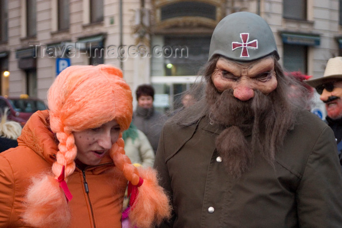 slovenia729: Slovenia - Ljubliana: Pust celebrations - Mardi Gras - people in costume - photo by I.Middleton - (c) Travel-Images.com - Stock Photography agency - Image Bank