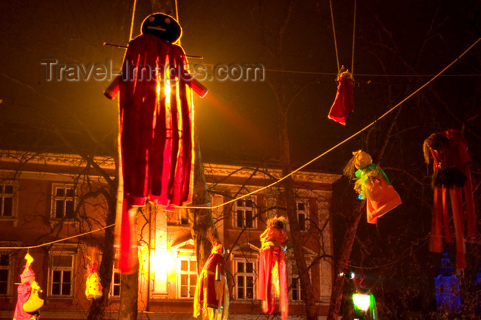 slovenia75: suspended Christmas dolls in the city centre of Ljubljana, Slovenia - photo by I.Middleton - (c) Travel-Images.com - Stock Photography agency - Image Bank