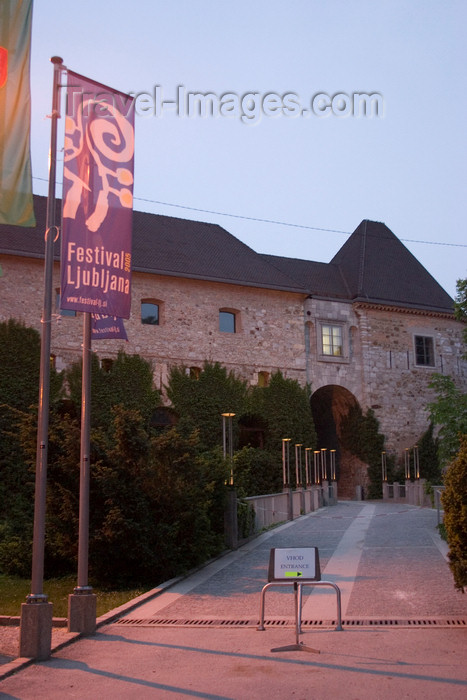 slovenia92: entering the Castle, Ljubljanski grad, Ljubljana, Slovenia - photo by I.Middleton - (c) Travel-Images.com - Stock Photography agency - Image Bank