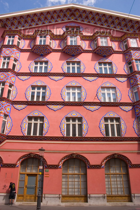 slovenia94: The famous facade of the old People's Loan Bank building - Wiener Sezession architecture by Ivan Vurnik in Miklosiceva Cesta, Ljubljana, Slovenia - photo by I.Middleton - (c) Travel-Images.com - Stock Photography agency - Image Bank