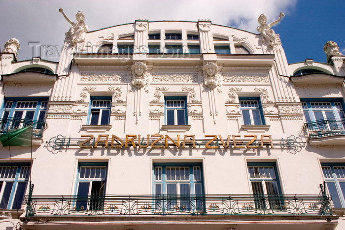 slovenia95: art deco - facade of the Zadruzna Zveza building - Cooperative Union of Slovenia - architect Emil Medvescek - Miklosiceva Cesta, Ljubljana, Slovenia - photo by I.Middleton - (c) Travel-Images.com - Stock Photography agency - Image Bank